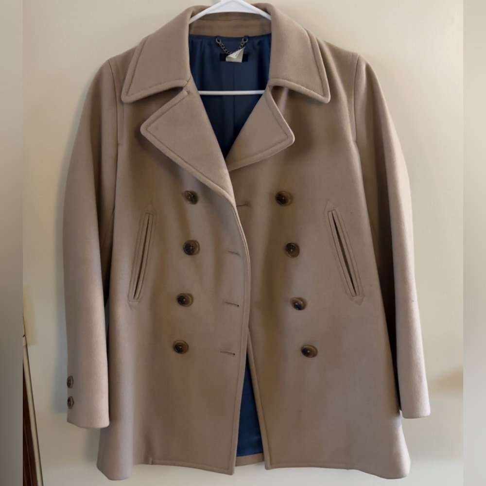 Jcrew tan wool pea coat